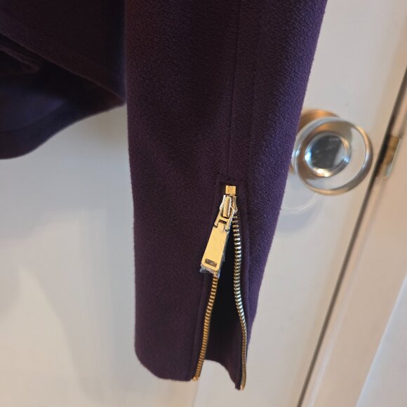 WORTH NEW YORK - Burgundy zippered belted blazer - Size 10 - Picture 6 of 8